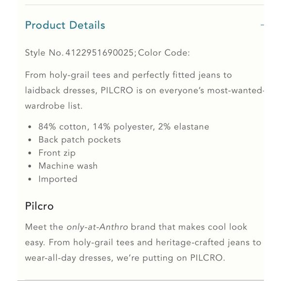 Anthropologie Pilcro 70’s the high rise slim crop seam front jeans 28 - Picture 15 of 15